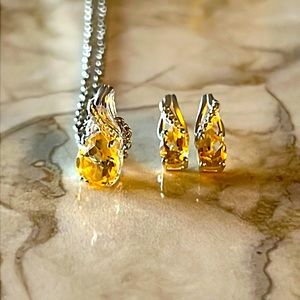 Citrine Necklace & Earring Set